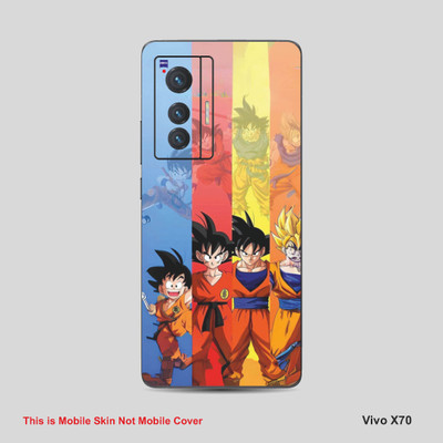 VYBE The Smart Choice Vivo X70 Goku Mobile Skin Mobile Skin(Cyan Blue, Red, Yellow A7)
