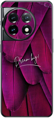 FCS OnePlus 11 5G Printed Back Skin: Pink Feather Mobile Skin(Pink Feather Skin)