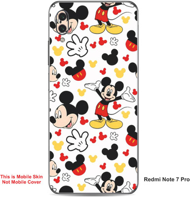 VYBE The Smart Choice Redmi Note 7 Pro Mickey Mouse Embossed Mobile Skin(Milk White, Black A1)