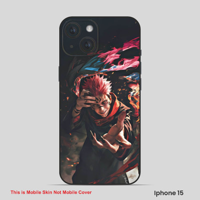 VYBE The Smart Choice iPhone 15 Jujutsu Embossed Mobile Skin(Black Carrot Orange 18)