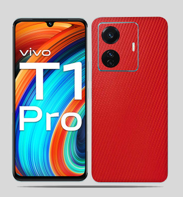 SkinoMania Vivo T1 Pro (5g) Mobile Skin(red-carbon-fiber Mobile skin)