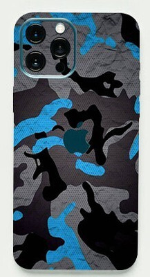 BugguSkin Apple iPhone 14 Pro Max Mobile Skin(Ultra Super Camouflage Military Blue Skin With High Matte Finish.)