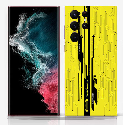 SkinoMania Samsung Galaxy S22 Ultra Mobile Skin(Yellow-CyberPunk Multicolor Mobile skin)