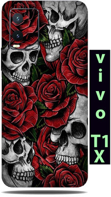 TJ CREATION vivo T1X Mobile Skin(Ultra Roses And Skulls Skin With High Matte Finish.)