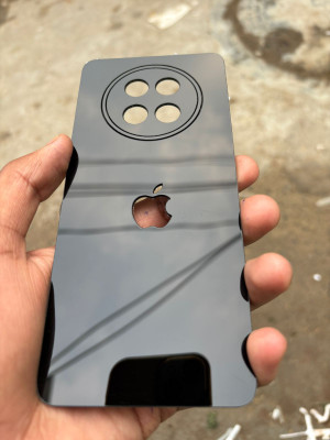 TWUAOP POCO C75 5G ACRYLIC MIRROR BACK PANNEL MERO APPLE Mobile Skin(Black)