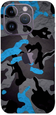 Pochanki Apple iPhone 14Pro Mobile Skin(Ultra Super Blue Camoufalge Skin With Matte Finish.)
