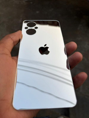 TWUAOP OPPO F21 PRO 5G MIRROR BACK PANNEL ACRYLIC SHEET APPLE Mobile Skin(Silver)