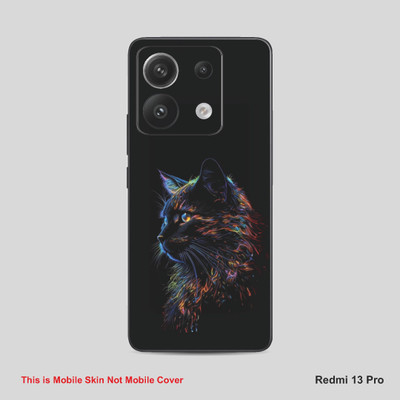 VYBE The Smart Choice Redmi 13 Pro Cat Mobile Skin Mobile Skin(Black Cyan A19)