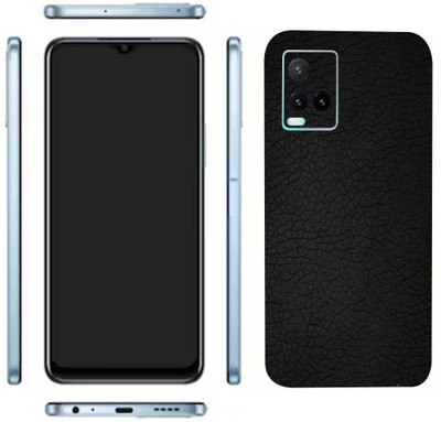 Pochanki Vivo Y33t Mobile Skin(Black Leather Skin With Glossy Matte Finish.)
