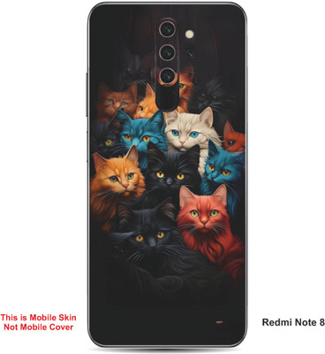 VYBE The Smart Choice Redmi Note 8 Cat Embossed Mobile Skin(Deep Black 15)