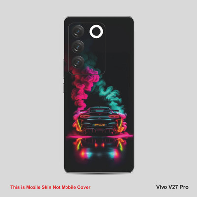 VYBE The Smart Choice Vivo V27 Pro car Mobile Skin Mobile Skin(Tealish Blue, Charcoal A37)