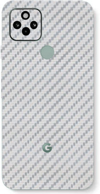 TJ CREATION Google Pixel 5 Mobile Skin(Ultra Super Silver Carbon Fiber Skin With High Matte Finish.)