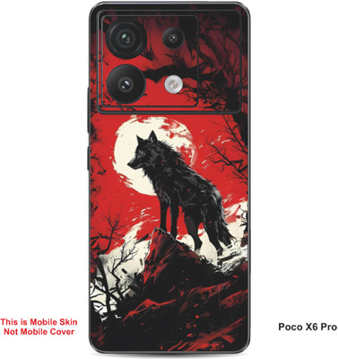 VYBE The Smart Choice Poco X6 Pro Wolf Embossed Mobile Skin(Persian Red 2)