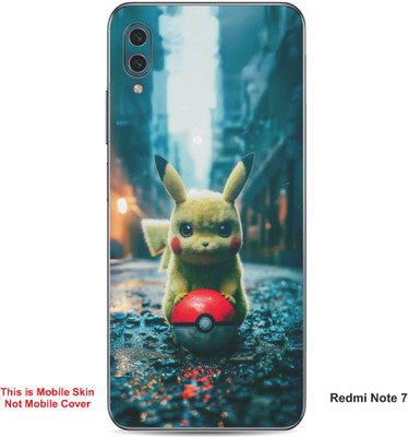 VYBE The Smart Choice Redmi Note 7 Pikachu Embossed Mobile Skin(Dark Beige A1)