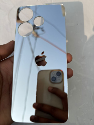 TWUAOP POCO M6 PRO 5G MIRROR BACK PANNEL ACRYLIC SHEET APPLE Mobile Skin(Silver)