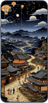 mehra Vivo Y75 5G China Town 9D Premium Full Back & Side Coverage Theme Mobile Skin(Multicolor)