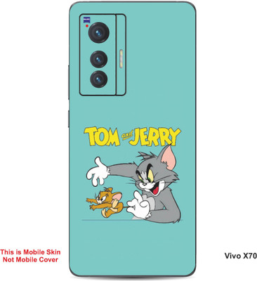 VYBE The Smart Choice Vivo X70 Tom & Jerry Embossed Mobile Skin(Lights Blue B10)
