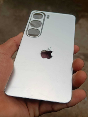 TWROP VIVO Y300 5G ACRYLIC MIRROR APPLE LOGO. Mobile Skin(Silver)