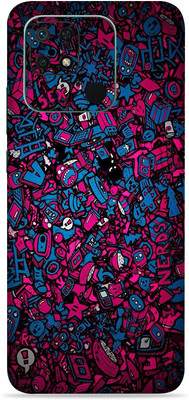 SkinoMania Redmi 10c Mobile Skin(Multicolor Blue-Doodle)