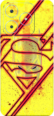 SkinoMania Realme Narzo N63 5G Mobile Skin(Yellow Batman Logo Multicolor Mobile Skin)