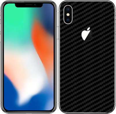candeal mart Apple iphone X | XS carbon fiber 3D back skin/ Protective film / Back sticker Mobile Skin(Black)