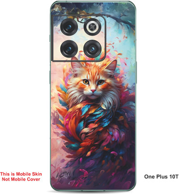 VYBE The Smart Choice One Plus 10T Cat Embossed Mobile Skin(Powder Blue 31)