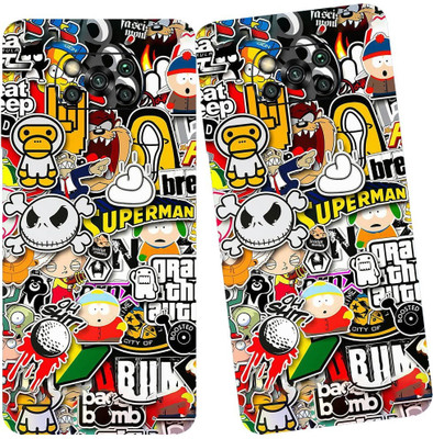 yug emporium Poco X3 5G Mobile Skin Sticker ( 3D Multicartoon Superman Theme Skin ) Mobile Skin(Multicolor)