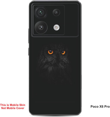 VYBE The Smart Choice Poco X6 Pro Owl Embossed Mobile Skin(Charcoal Black 2)
