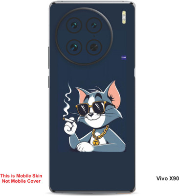 VYBE The Smart Choice Vivo X90 Tom Embossed Mobile Skin(Dark Blue Grey B14)