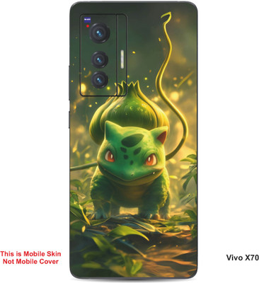 VYBE The Smart Choice Vivo X70 Bulbasaur Pokemon Embossed Mobile Skin(Medium Forest Green B10)