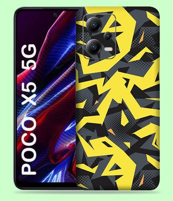 WeCre8 Skin's Xiaomi Poco X5 5G Mobile Skin(Yellow & Grey Abstract Multicolor Mobile Skin)