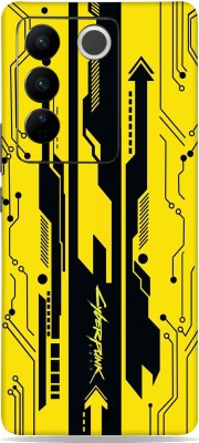 WeCre8 Skin's Vivo V27 Pro 5G Mobile Skin(Dark-Yellow-Cyber-2077 Multicolor Mobile Skin)