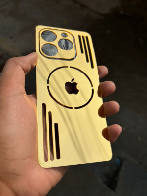 TWUAOP INFINIX HOT 40I ACRYLIC MIRROR BACK PANNEL MERO APPLE Mobile Skin(GOLD APPLE MEROE)