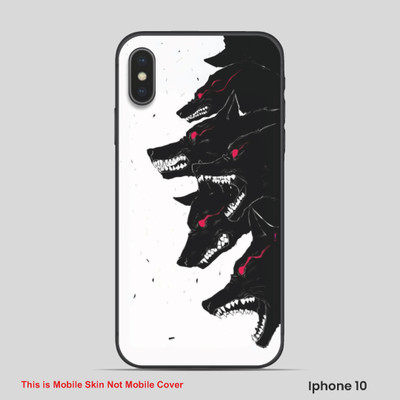 VYBE The Smart Choice iPhone 10 Wolf Embossed Mobile Skin(Milk White, Pink 1)