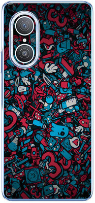 FCS Huawei nova 10 Youth Printed Back skin Mobile Skin(Red Blue Texture)