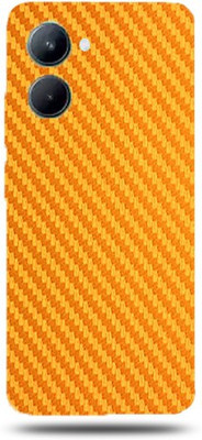 TJ CREATION Realme C33, realme c33 Mobile Skin(Ultra Super Golden Carbon Fiber Skin With High Matte Finish.)