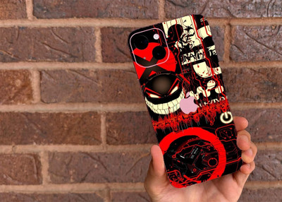 BugguSkin APPLE iPhone 15 Plus Mobile Skin(RED AND BLACK)
