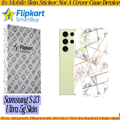 Flipkart SmartBuy samsung s23 ultra 5g skin(camera+side+back) marble white_21 Mobile Skin(Multicolor)