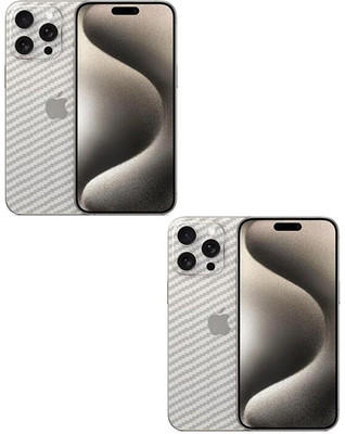 candeal mart (Pack of 2) Apple iphone 15 Pro max Back skin sticker/Vinyl wrap/Protective Mobile Skin(Carbon fiber Transparent)