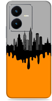 SkinoMania Vivo Y22 Mobile Skin(Multicolor Building Art)