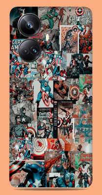 SkinoMania Realme 10 pro + 5g Mobile Skin(Multicolor Captain America Poster)