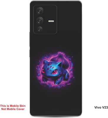 VYBE The Smart Choice Vivo V23 Bulbasaur Pokemon Embossed Mobile Skin(Warm Purple B18)