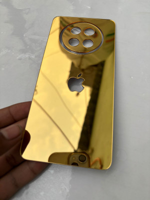 TWUAOP REALME 13 5G MIRROR BACK PANNEL ACRYLIC SHEET APPLE Mobile Skin(Gold)