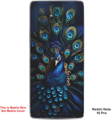 VYBE The Smart Choice Redmi Note 10 Pro Peacock Embossed Mobile Skin(Chathams Blue 18)