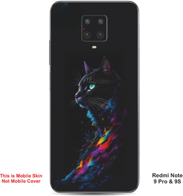 VYBE The Smart Choice Redmi Note 9S Cat Embossed Mobile Skin(Charcoal Grey 17)