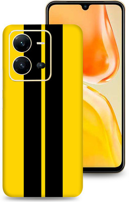 SkinoMania Vivo V25-5G Mobile Skin(Yellow & Black Strip)
