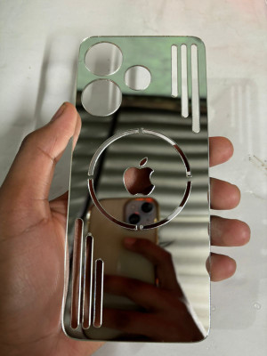 TWUAOP POCO M6 5G BACK PANNEL ACRYLIC SHEET APPLE Mobile Skin(Silver)