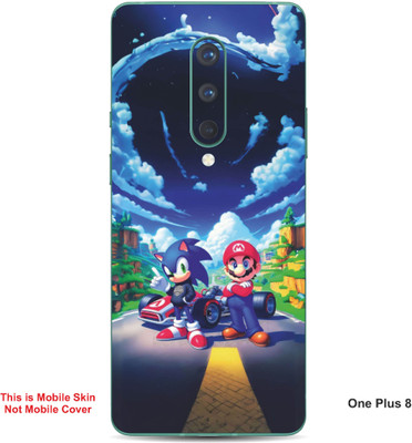 VYBE The Smart Choice One Plus 8 Sonic & Super Mario Embossed Mobile Skin(Blueberry 17)