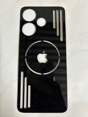 TWUAOP POCO M6 PLUS 5G ACRYLIC MIRROR BACK PANNEL MERO APPLE Mobile Skin(Black)