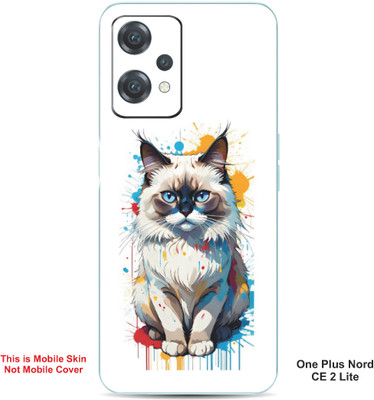 VYBE The Smart Choice One Plus Nord CE 2 Lite Cat Embossed Mobile Skin(Light Grey 39)